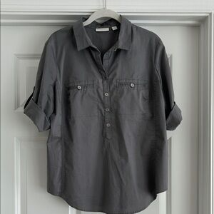 New York & Company Women's Gray Blouse